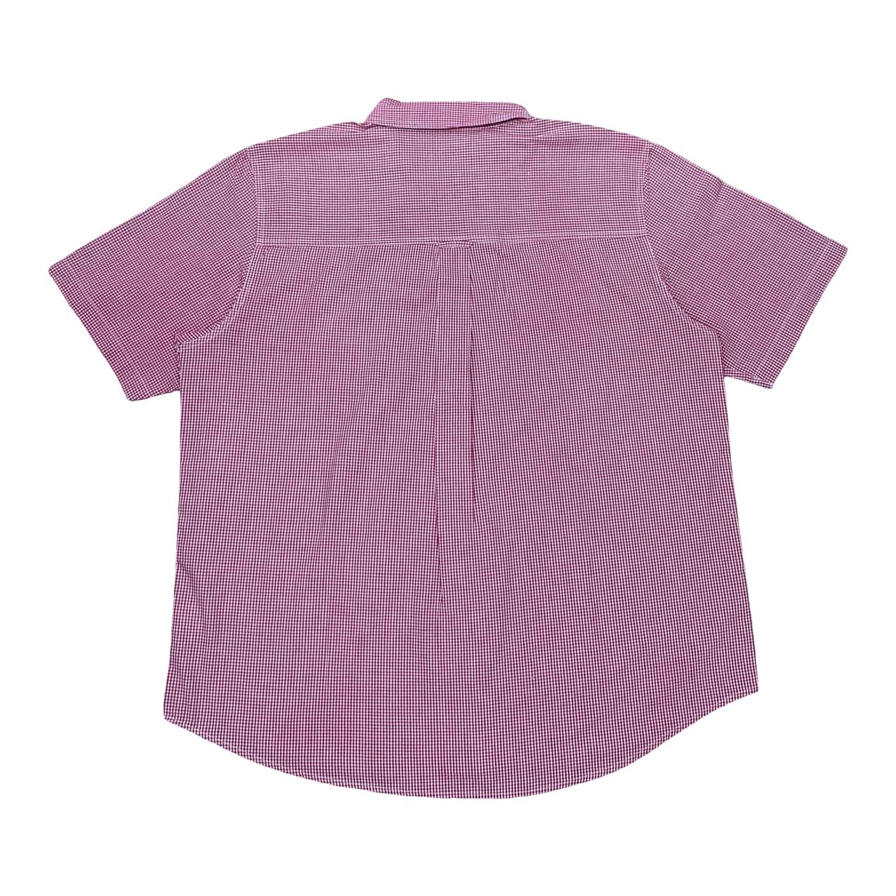 Chaps Red Micro-Check Short Sleeve Shirt | XL | Chest 25.5”