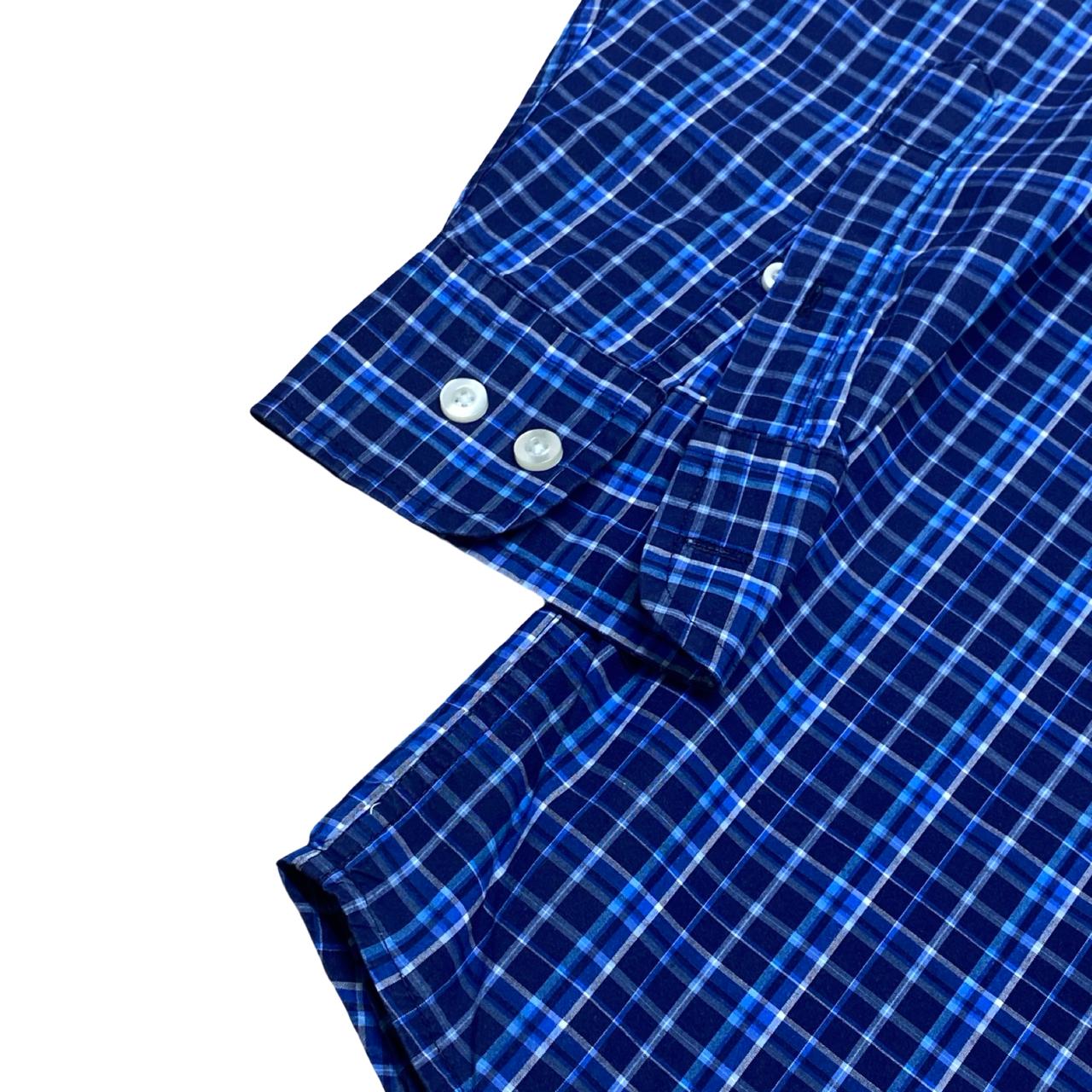 Wrangler Navy Check Shirt | Large | Chest 23.5”