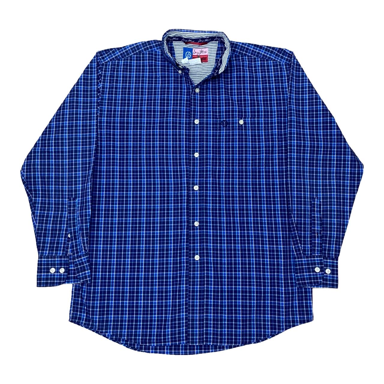 Wrangler Navy Check Shirt | Large | Chest 23.5”