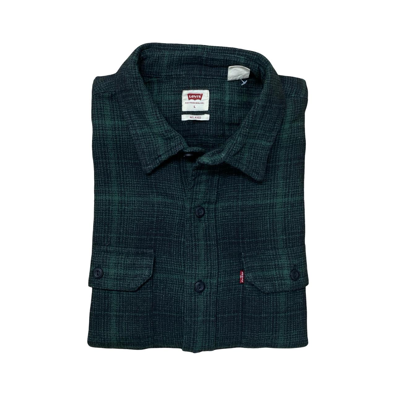 Levi’s Green & Black Flannel Shirt | Large | Chest 23.5”