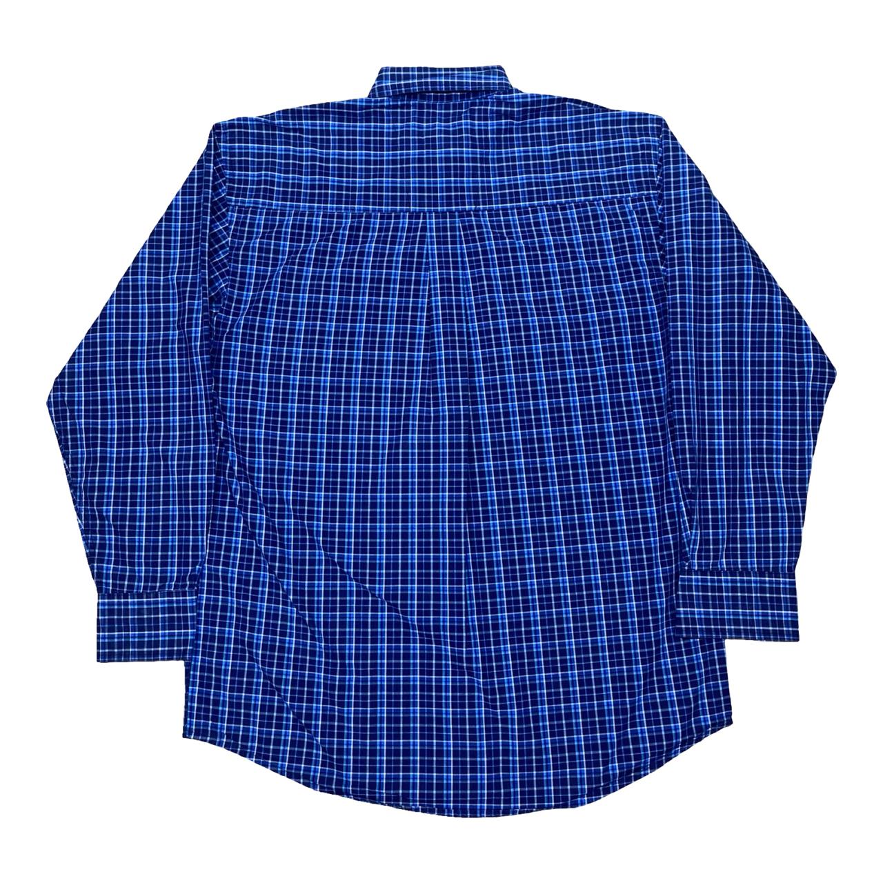 Wrangler Navy Check Shirt | Large | Chest 23.5”