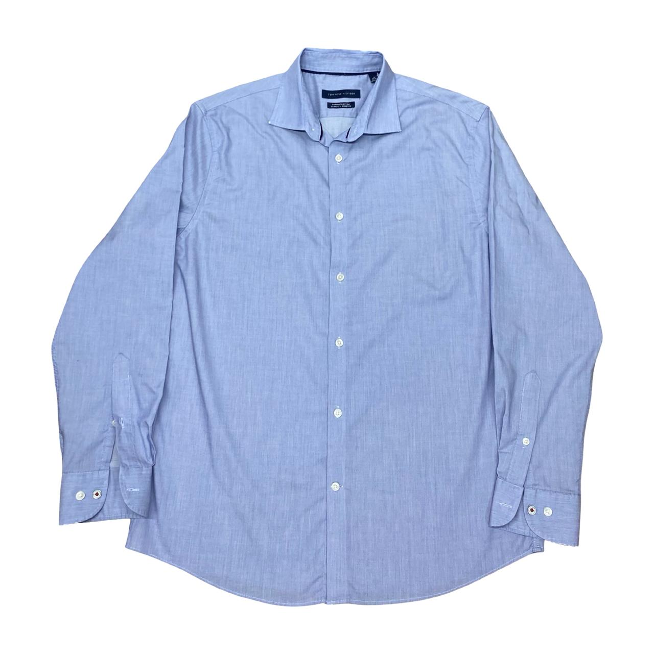 Tommy Hilfiger Blue Slim Fit Shirt | Medium | Chest 22.5”