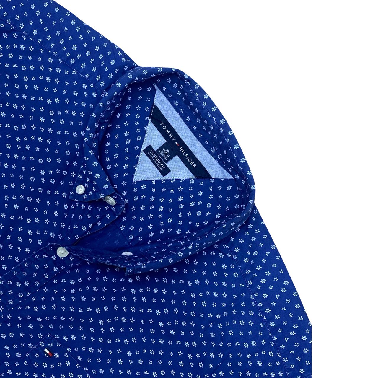 Tommy Hilfiger Blue Floral Print Shirt | Large | Chest 25”