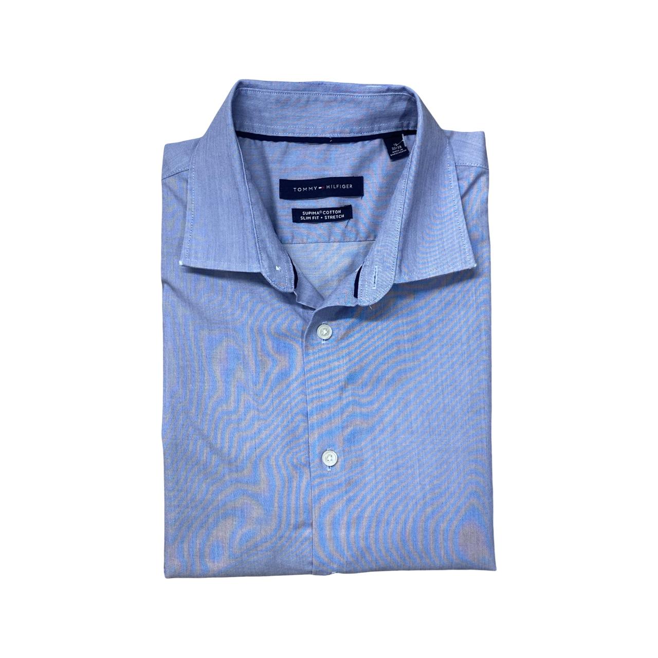 Tommy Hilfiger Blue Slim Fit Shirt | Medium | Chest 22.5”