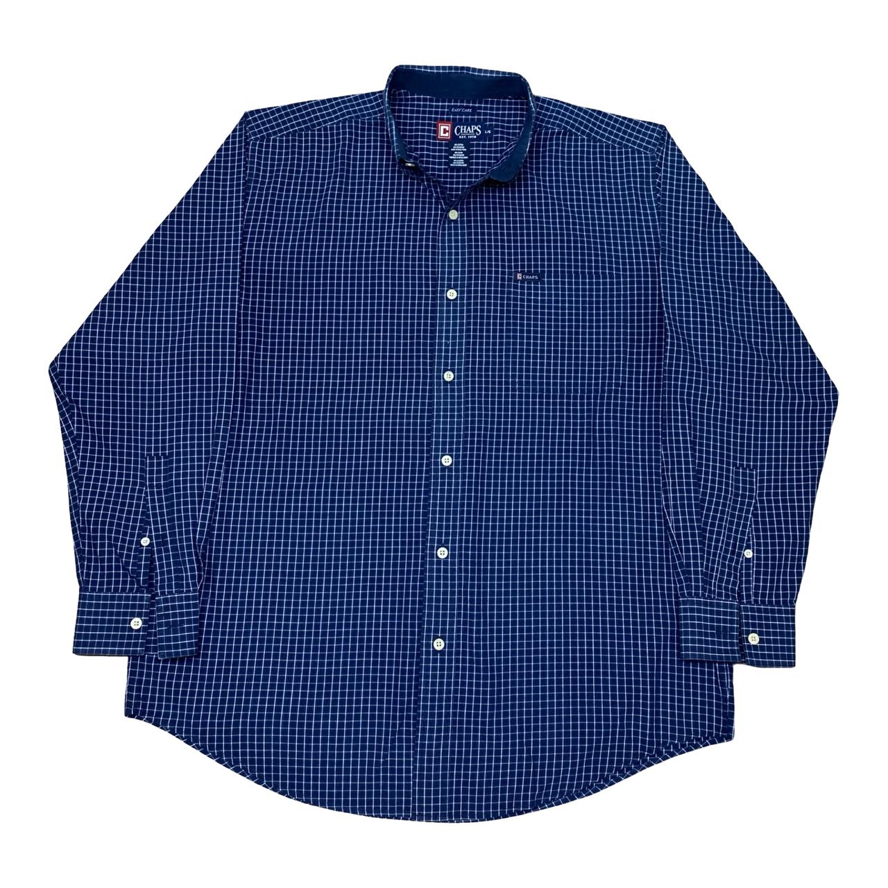 Chaps Blue Check Shirt | Large | Chest 25”