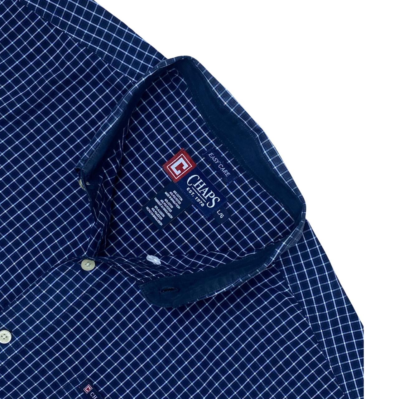 Chaps Blue Check Shirt | Large | Chest 25”
