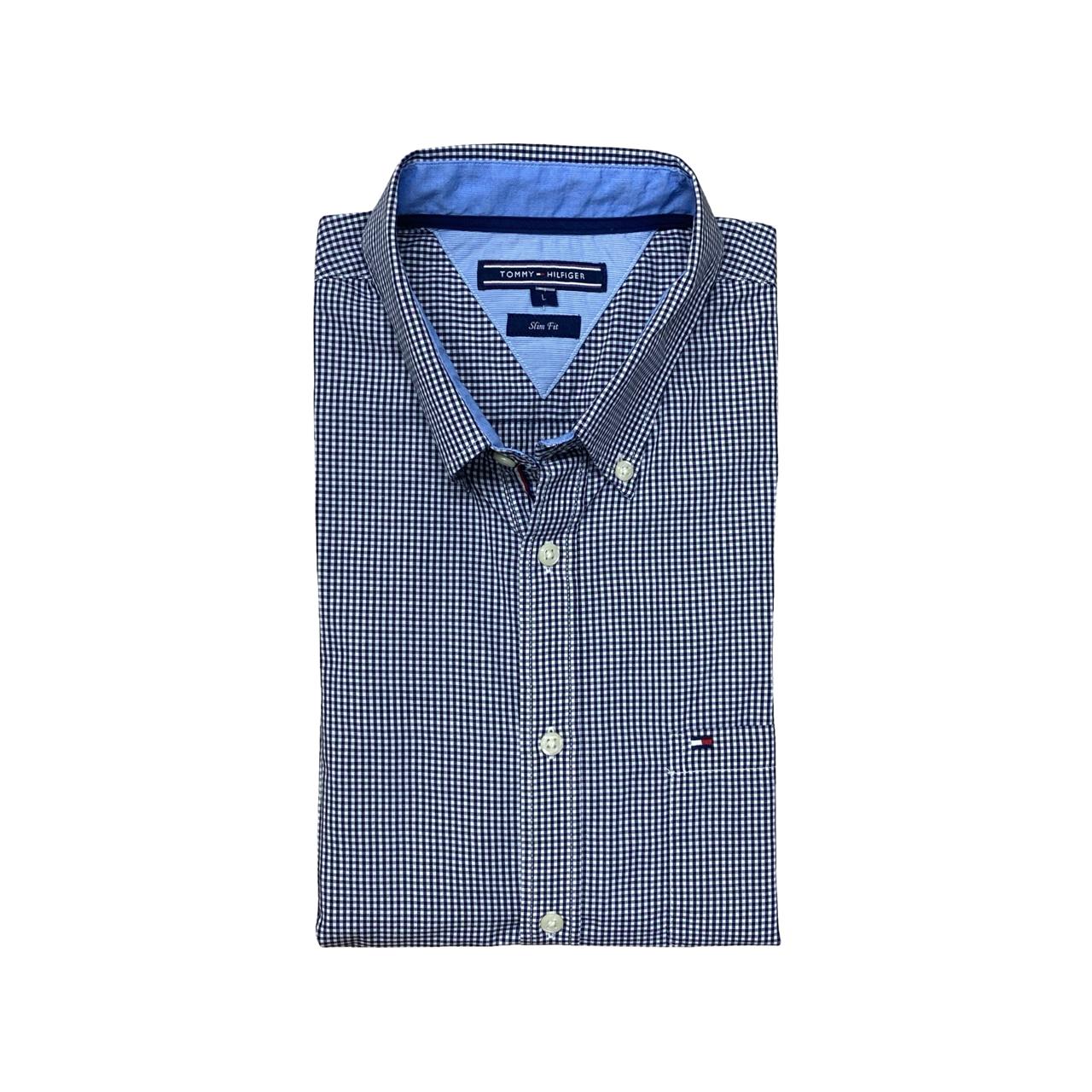 Tommy Hilfiger Slim Fit Micro-Check Shirt | Medium | Chest 22”