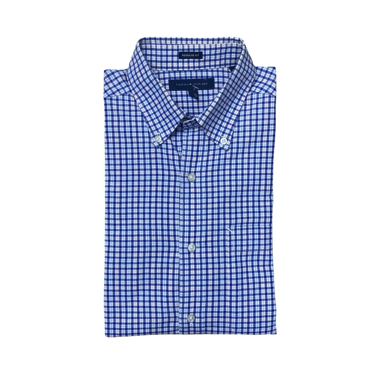 Tommy Hilfiger Blue Check Shirt | Medium | Chest 22.5”