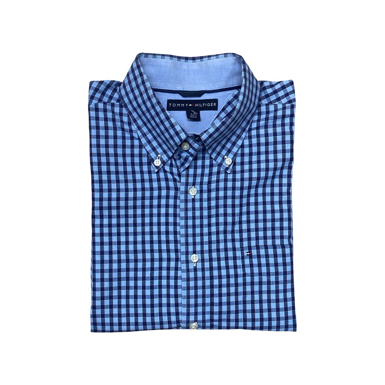 Tommy Hilfiger Blue Gingham Check Shirt | XL | Chest 25.5”