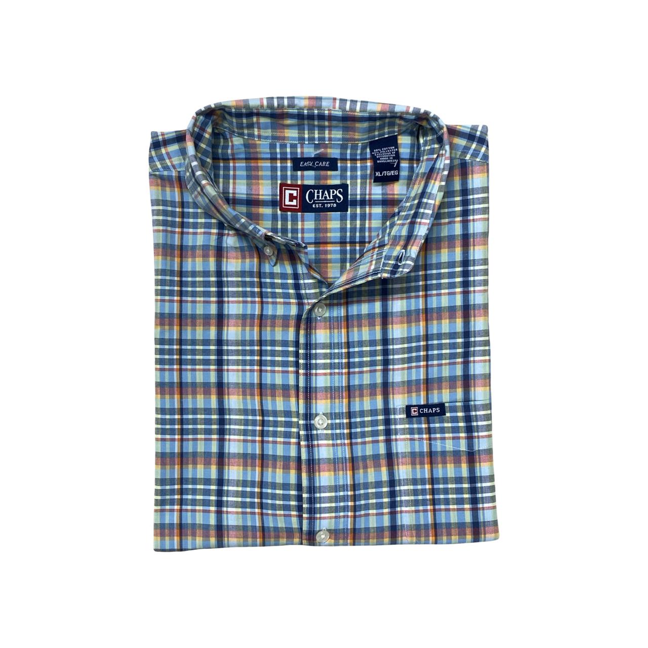 Chaps Multicolor Plaid Short Sleeve Shirt | XL | Chest 26”