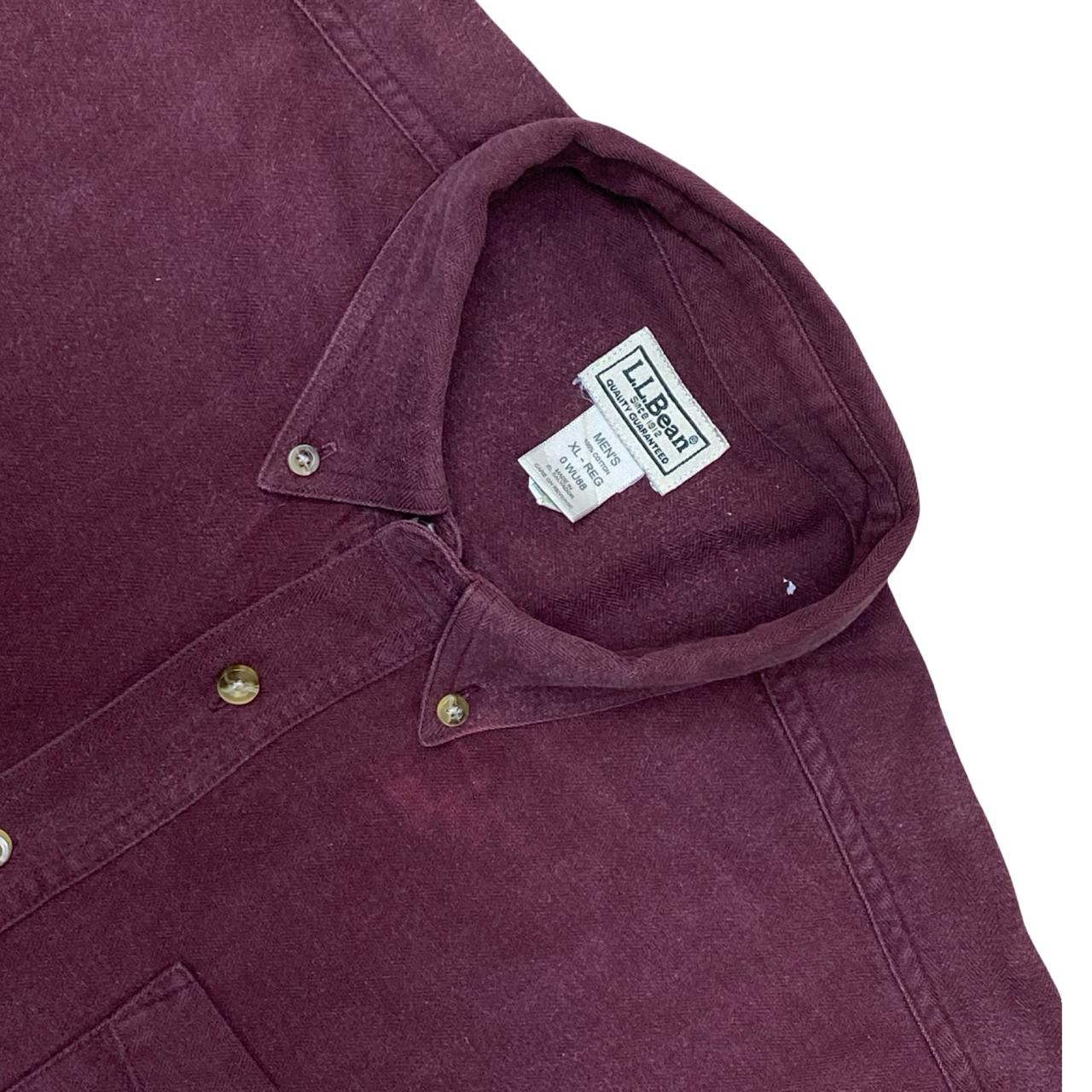 L.L. Bean Maroon Solid Button-Down Shirt | XL | Chest 26.5”