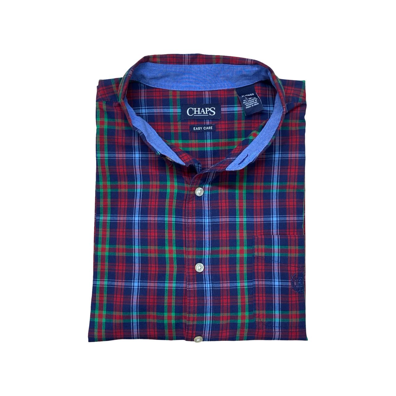 Chaps Red/Green/Blue Plaid Shirt | XL | Chest 26.5”