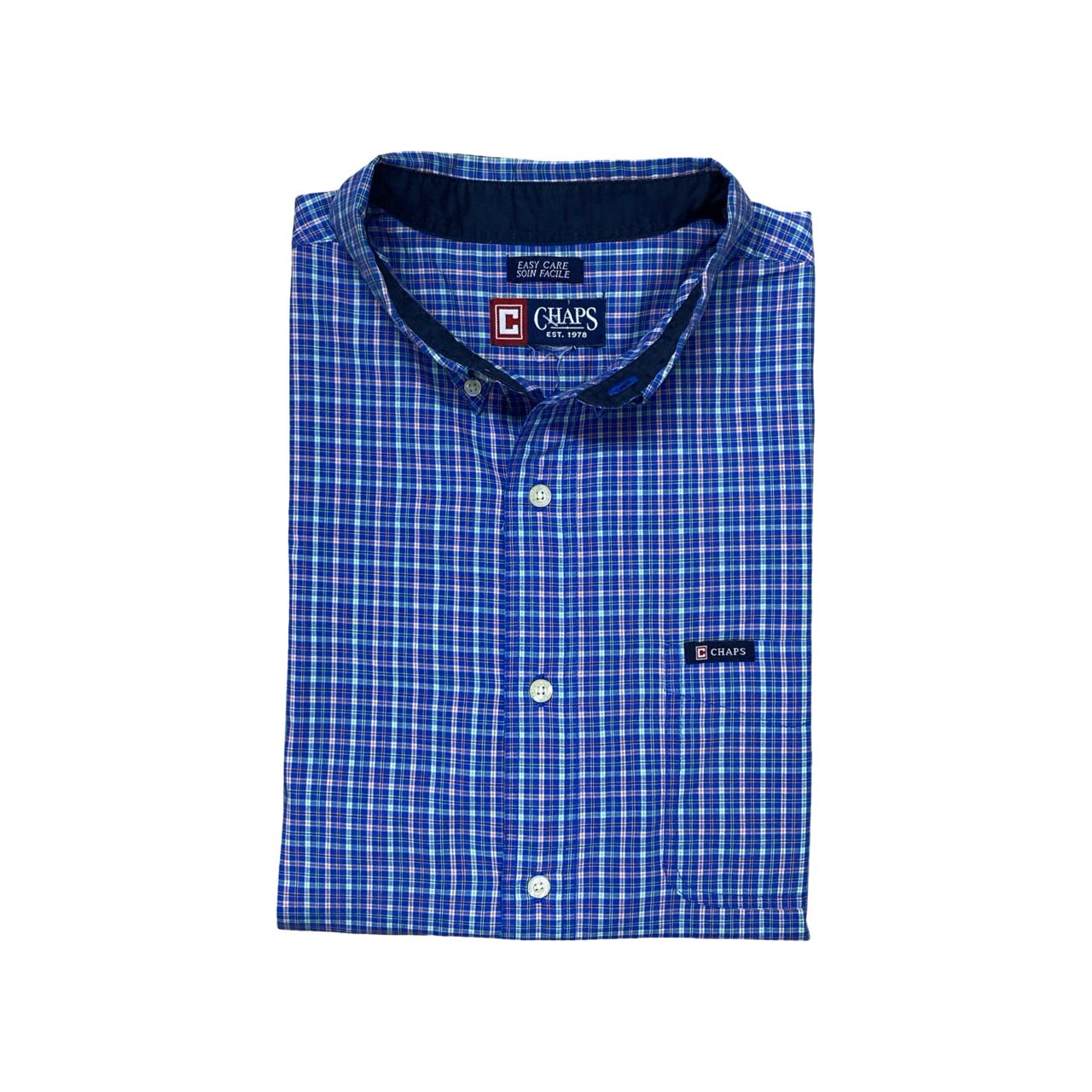 Chaps Short Sleeve Check Shirt | Large | Chest 25”