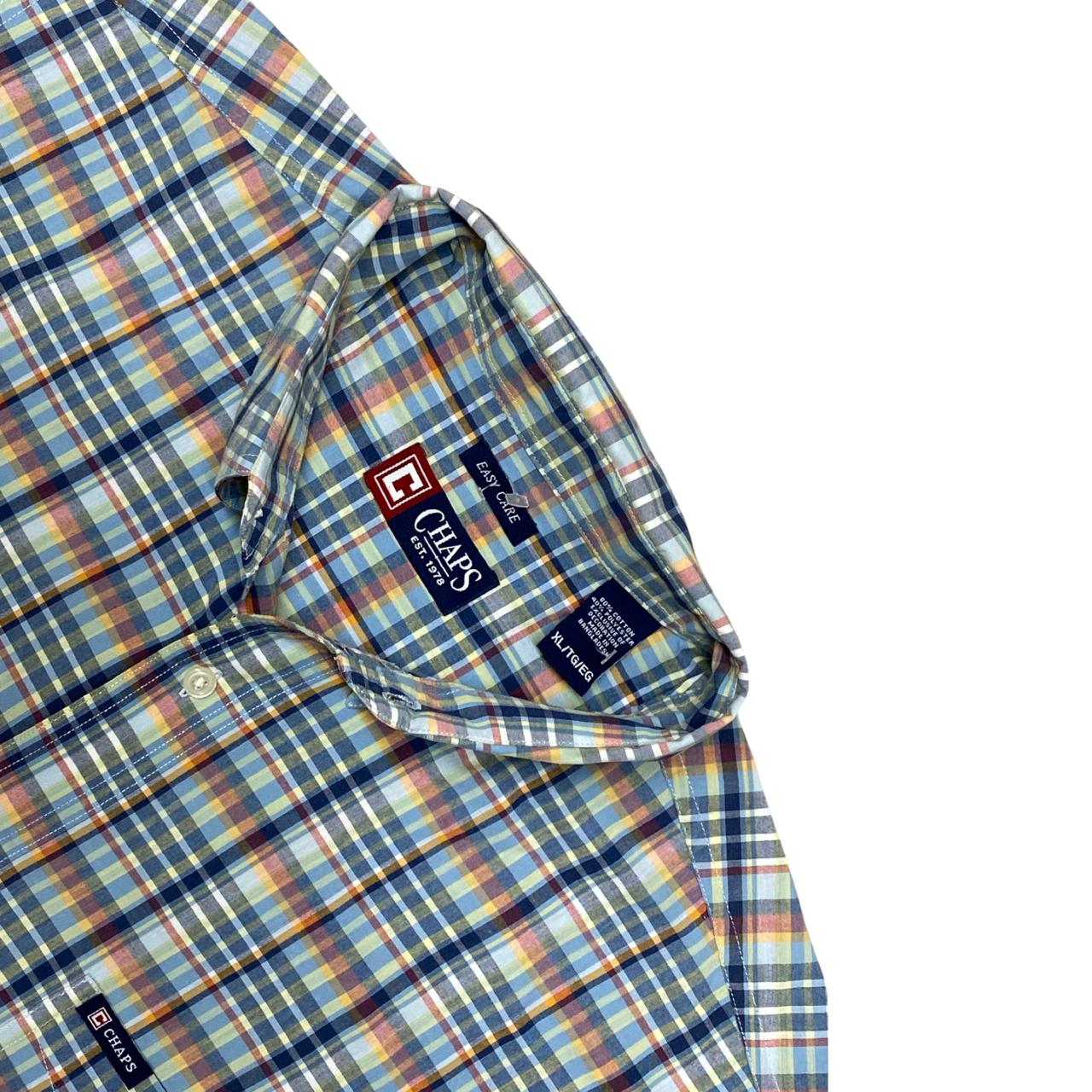 Chaps Multicolor Plaid Short Sleeve Shirt | XL | Chest 26”