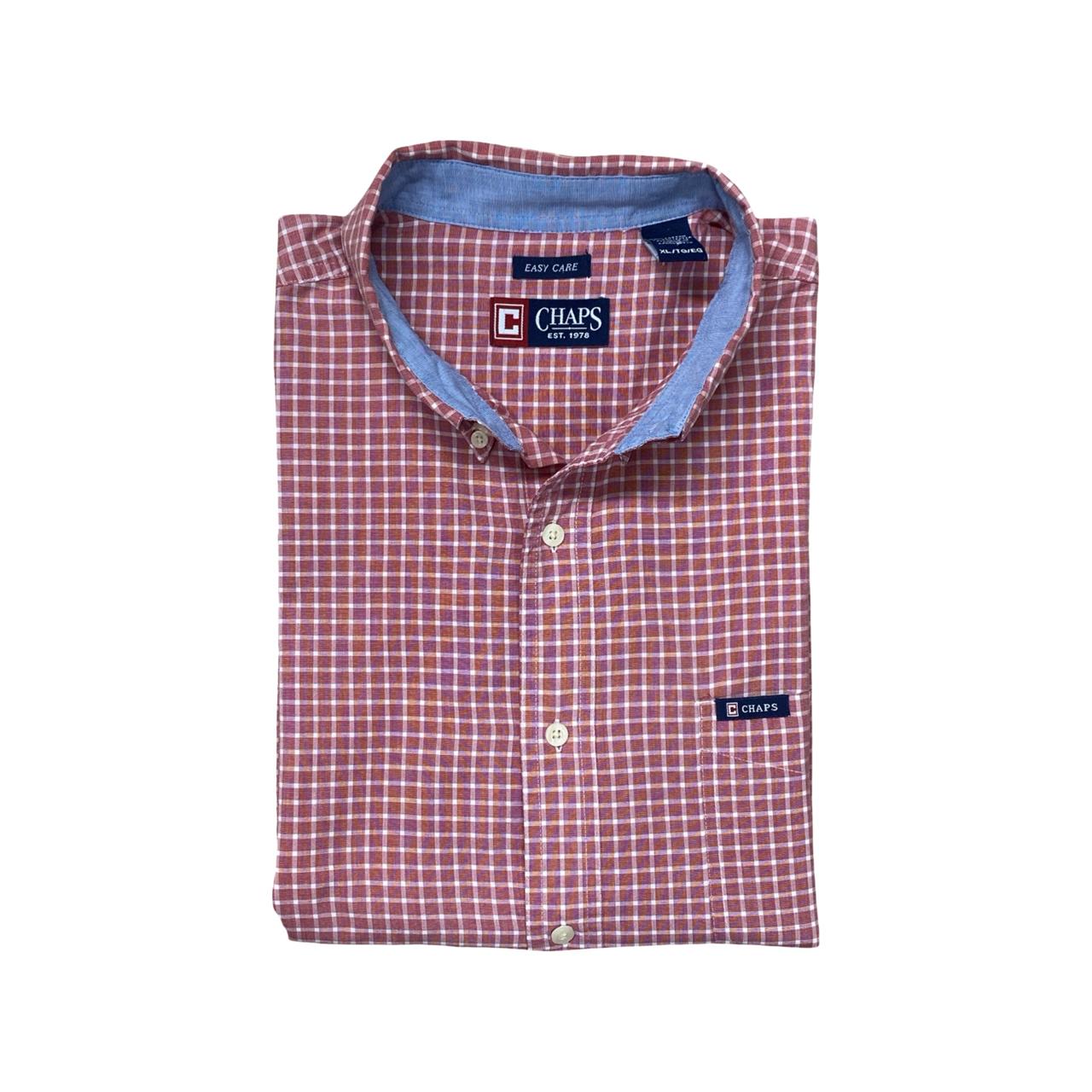 Chaps Short Sleeve Check Shirt | XL | Chest 26”