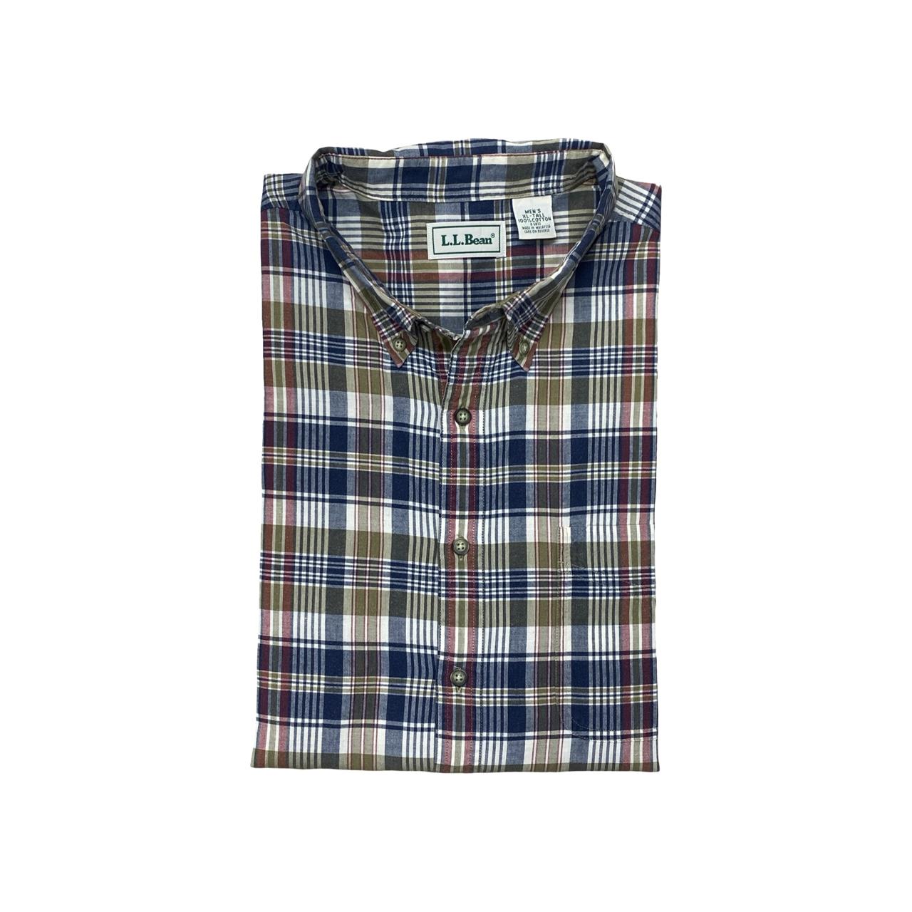 L.L. Bean Plaid Short Sleeve Shirt | XXL | Chest 27.5”
