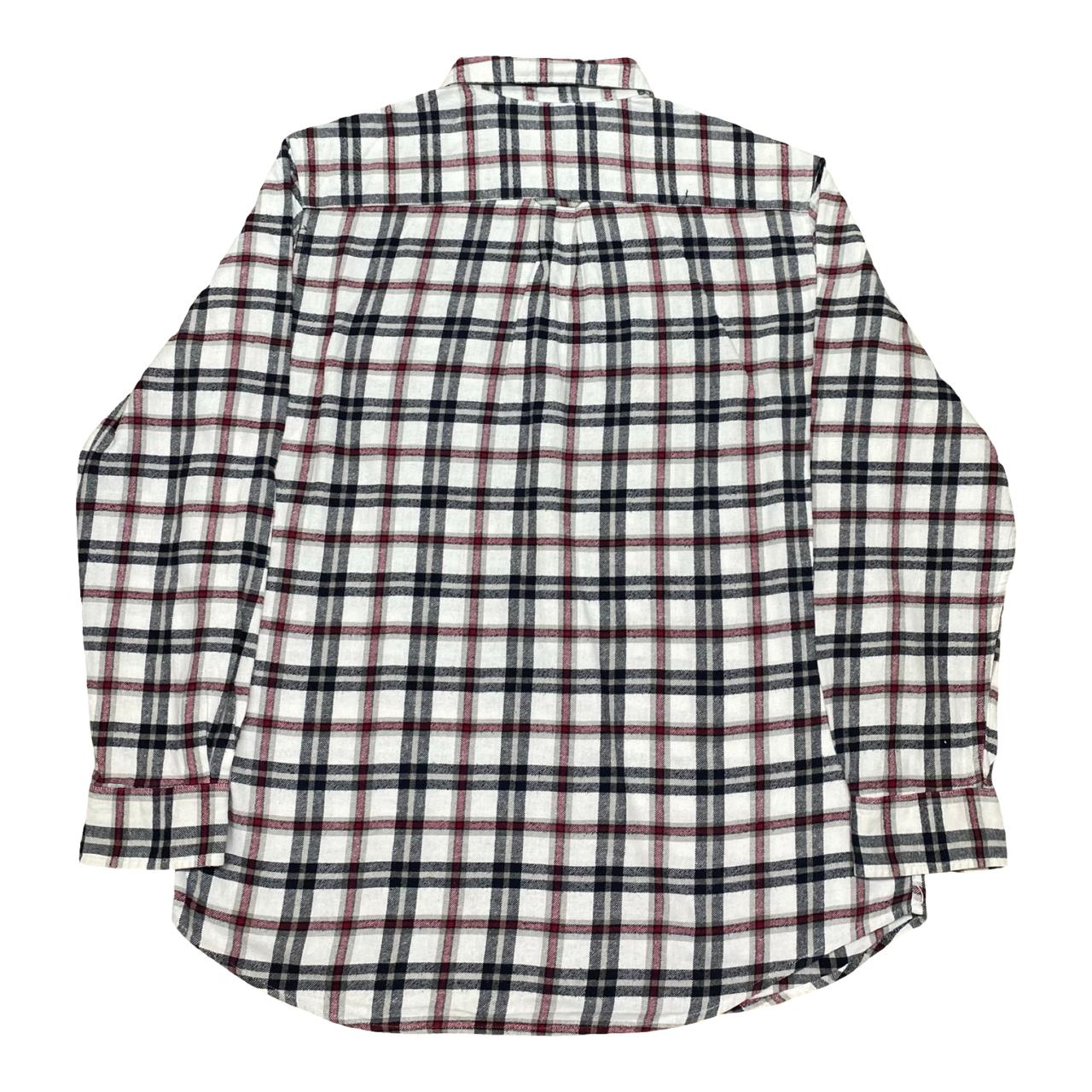 Chaps White & Black Check Shirt | Large | Chest 24”