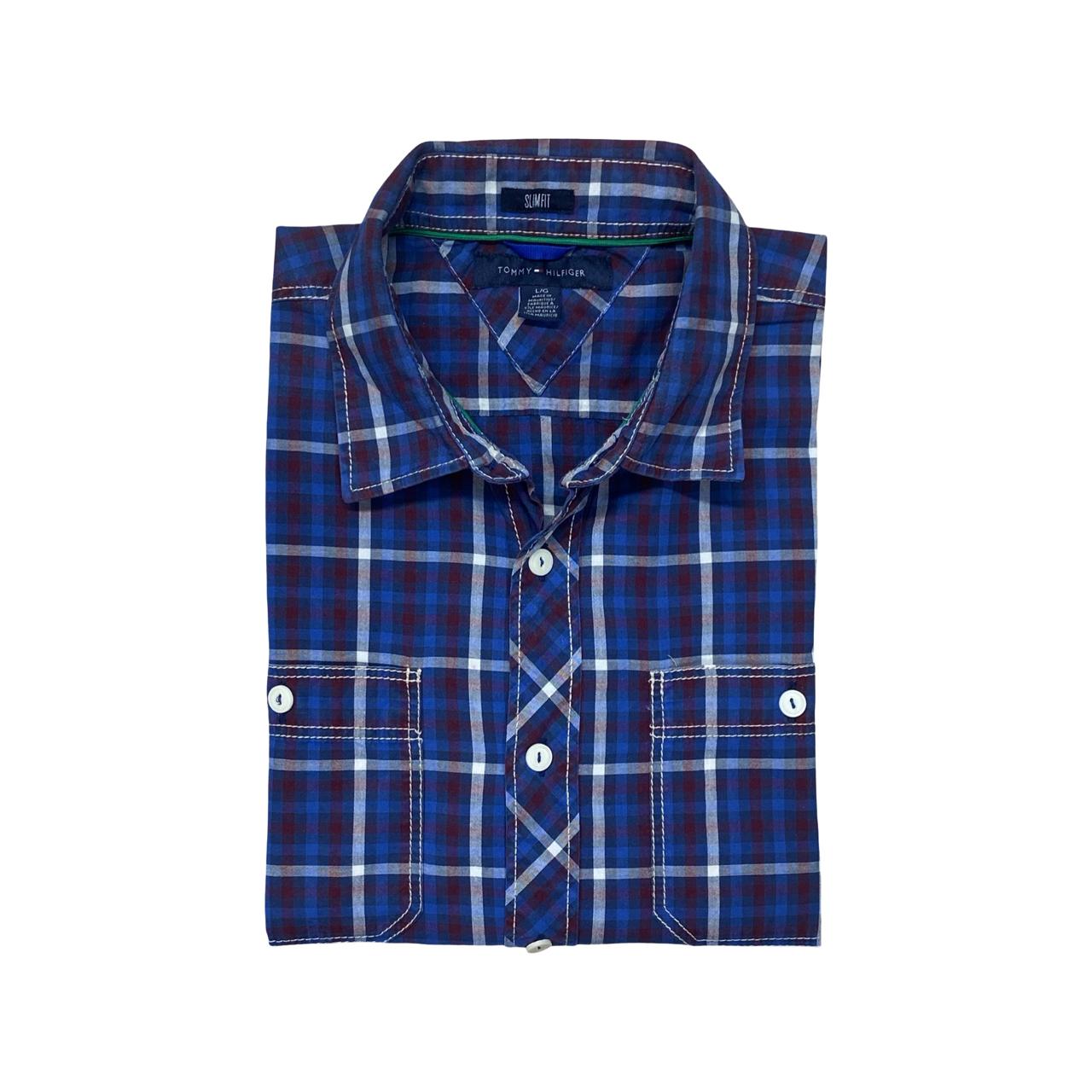 Tommy Hilfiger Plaid Shirt | Large | Chest 23.5”
