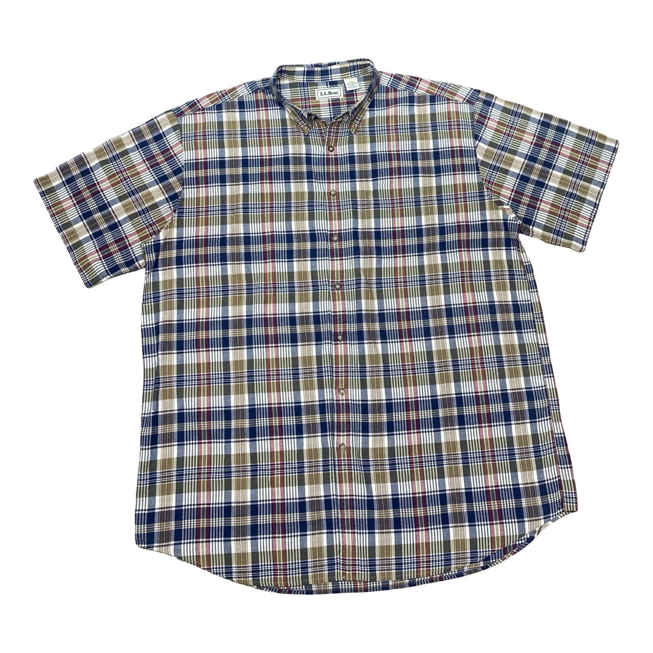 L.L. Bean Plaid Short Sleeve Shirt | XXL | Chest 27.5”