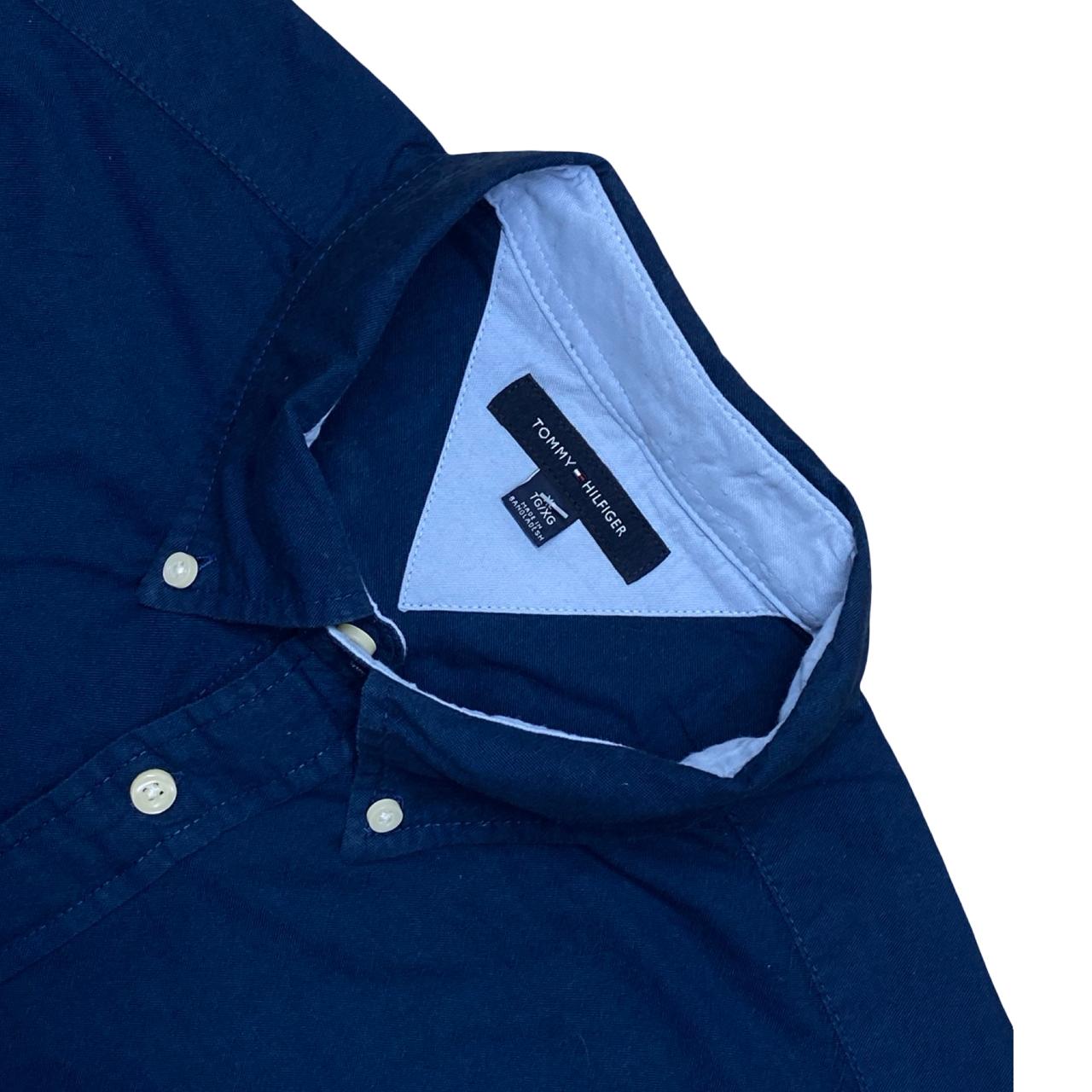 Tommy Hilfiger Navy Short Sleeve Shirt | XL | Chest 25.5”