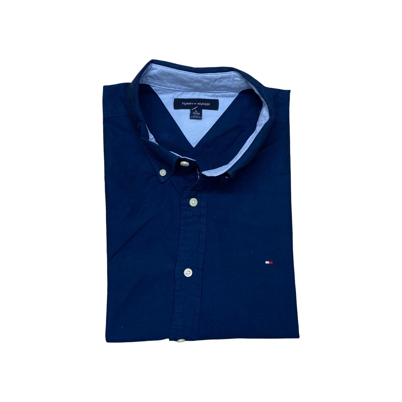 Tommy Hilfiger Navy Short Sleeve Shirt | XL | Chest 25.5”