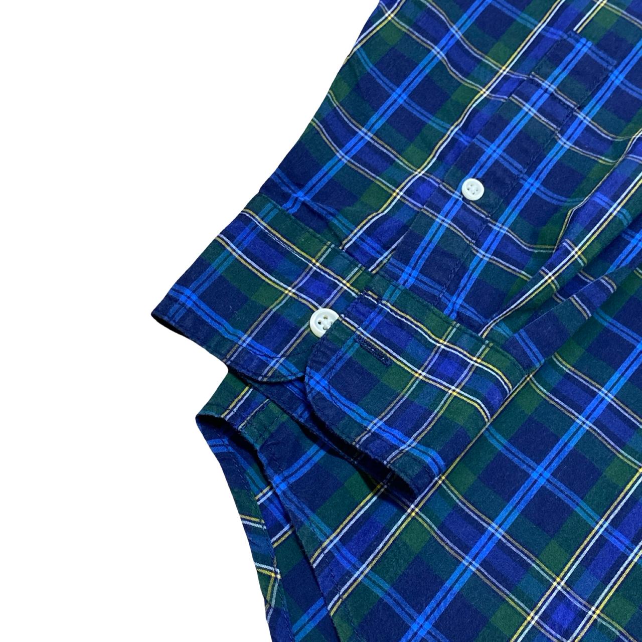 Chaps Green-Blue Plaid Shirt | Large | Chest 23”