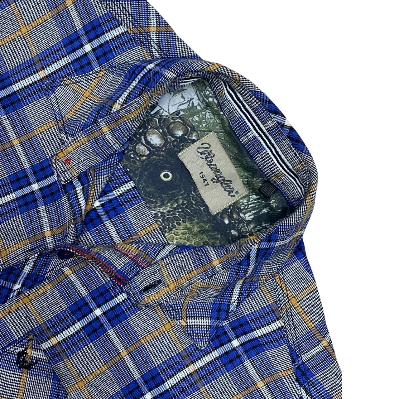 Wrangler Blue & Yellow Plaid Shirt | Medium | Chest 20.5”