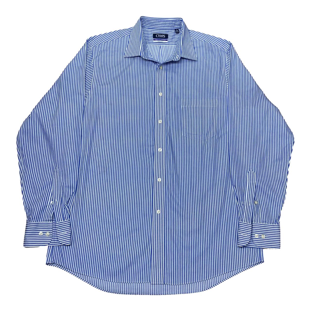 Chaps Blue & White Striped Shirt | Large | Chest 24.5”