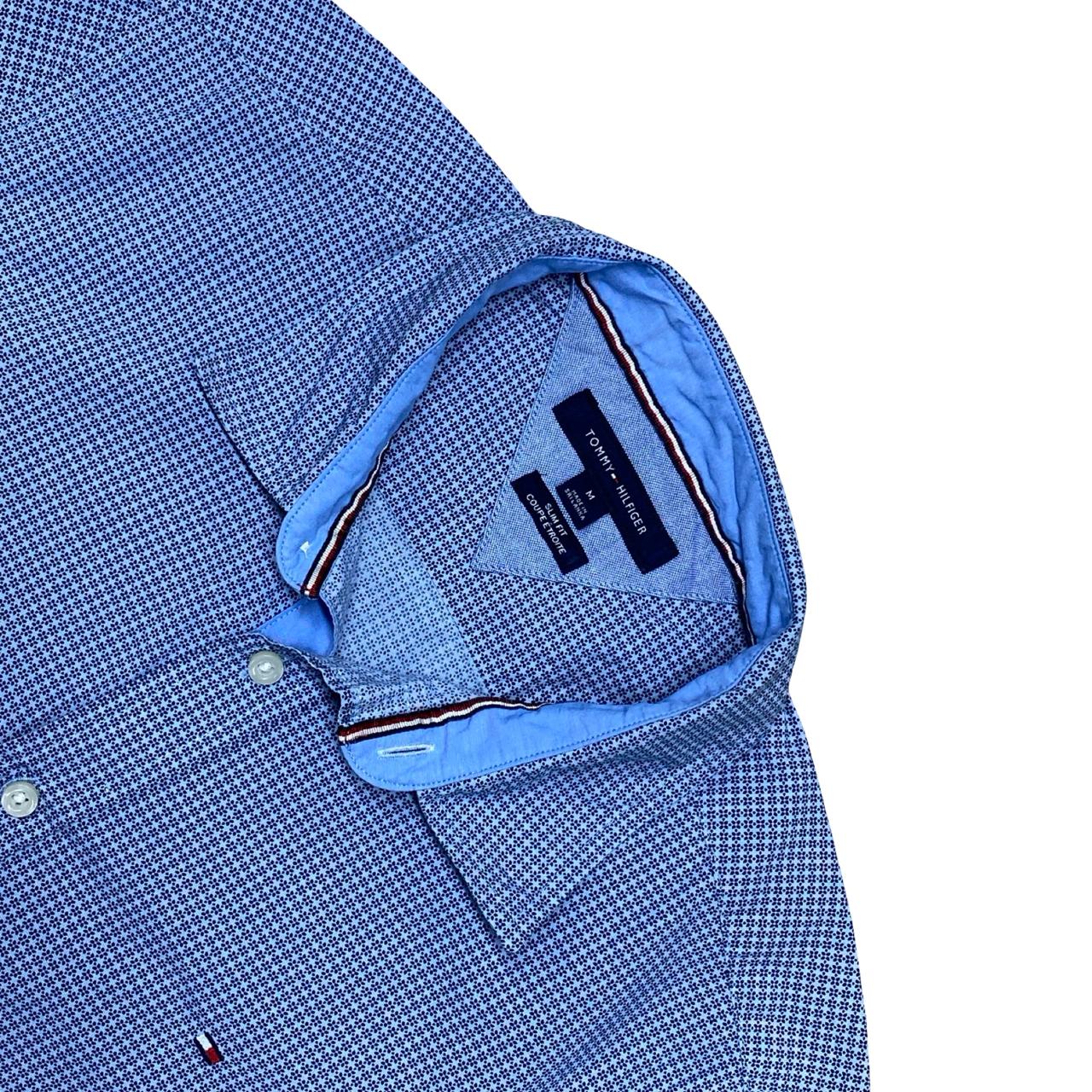 Tommy Hilfiger Blue Micro-Check Shirt | Medium | Chest 20.5”