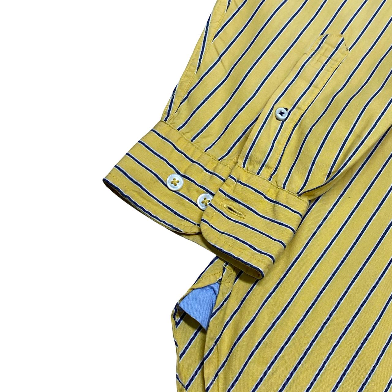 Tommy Hilfiger Yellow Striped Shirt | Large | Chest 25”