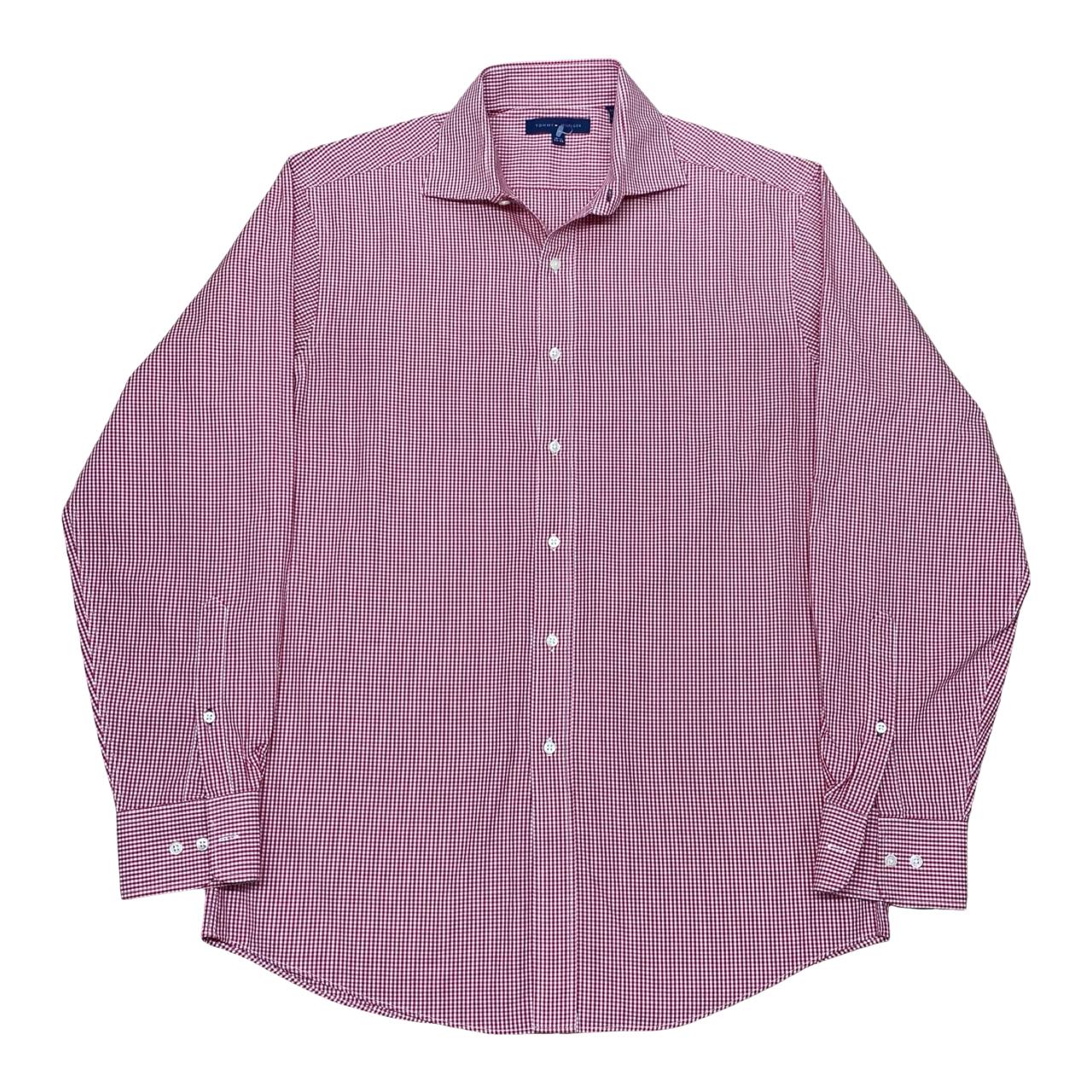Tommy Hilfiger Red Micro Check Shirt | Medium | Chest 22.5”
