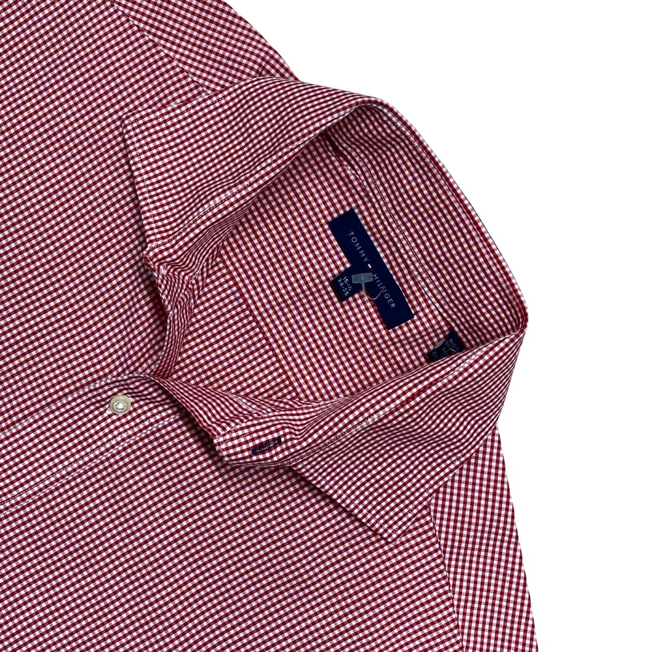 Tommy Hilfiger Red Micro Check Shirt | Medium | Chest 22.5”