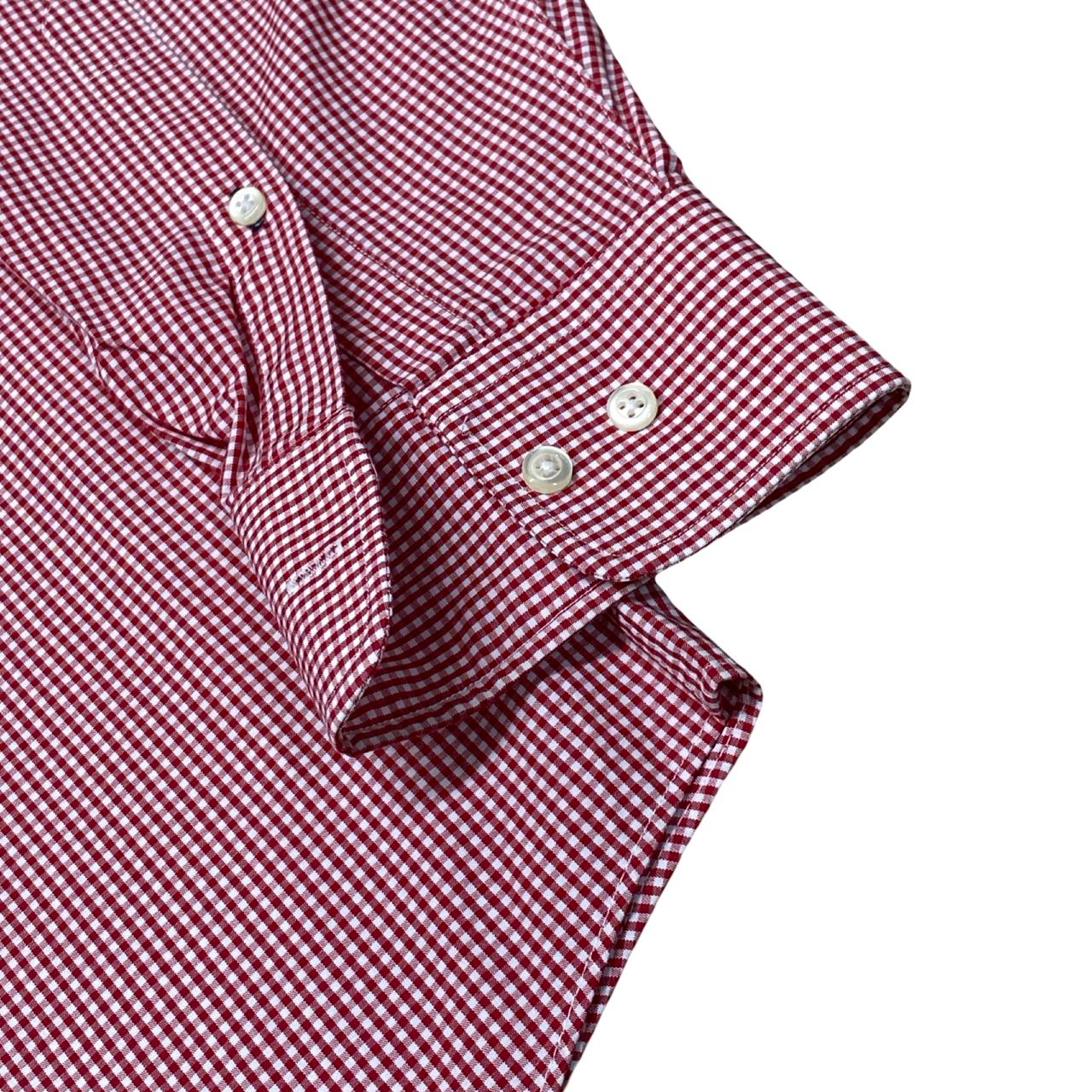 Tommy Hilfiger Red Micro Check Shirt | Medium | Chest 22.5”
