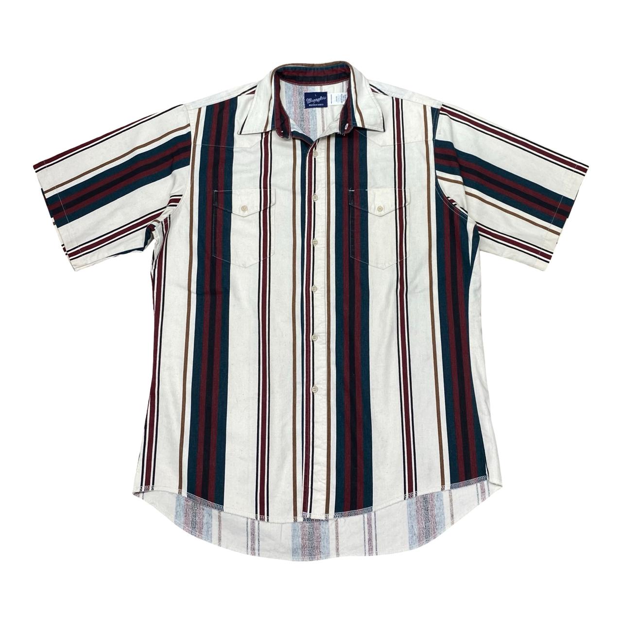 Wrangler Striped Short Sleeve Shirt | Large | Chest 24”