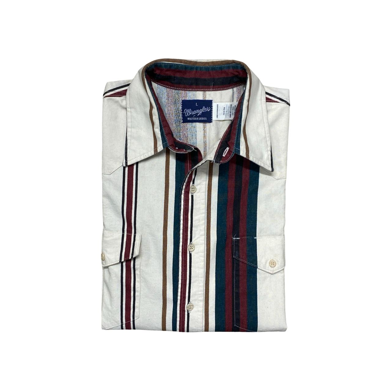 Wrangler Striped Short Sleeve Shirt | Large | Chest 24”