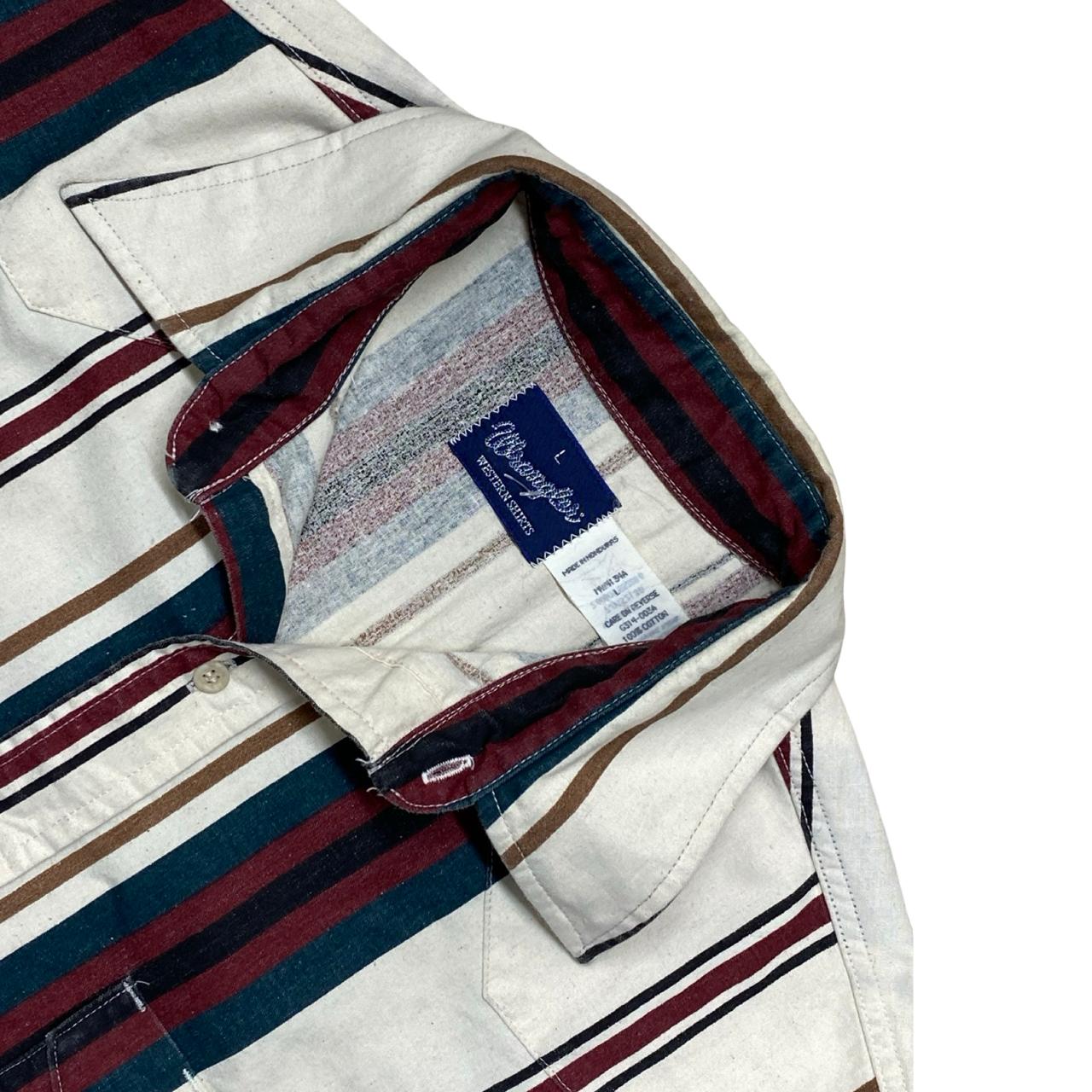 Wrangler Striped Short Sleeve Shirt | Large | Chest 24”