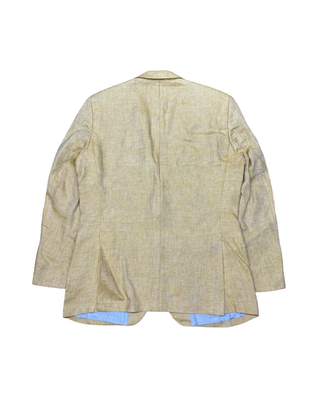 Anson’s Beige Herringbone Linen Blazer | Medium | Chest 22.5”