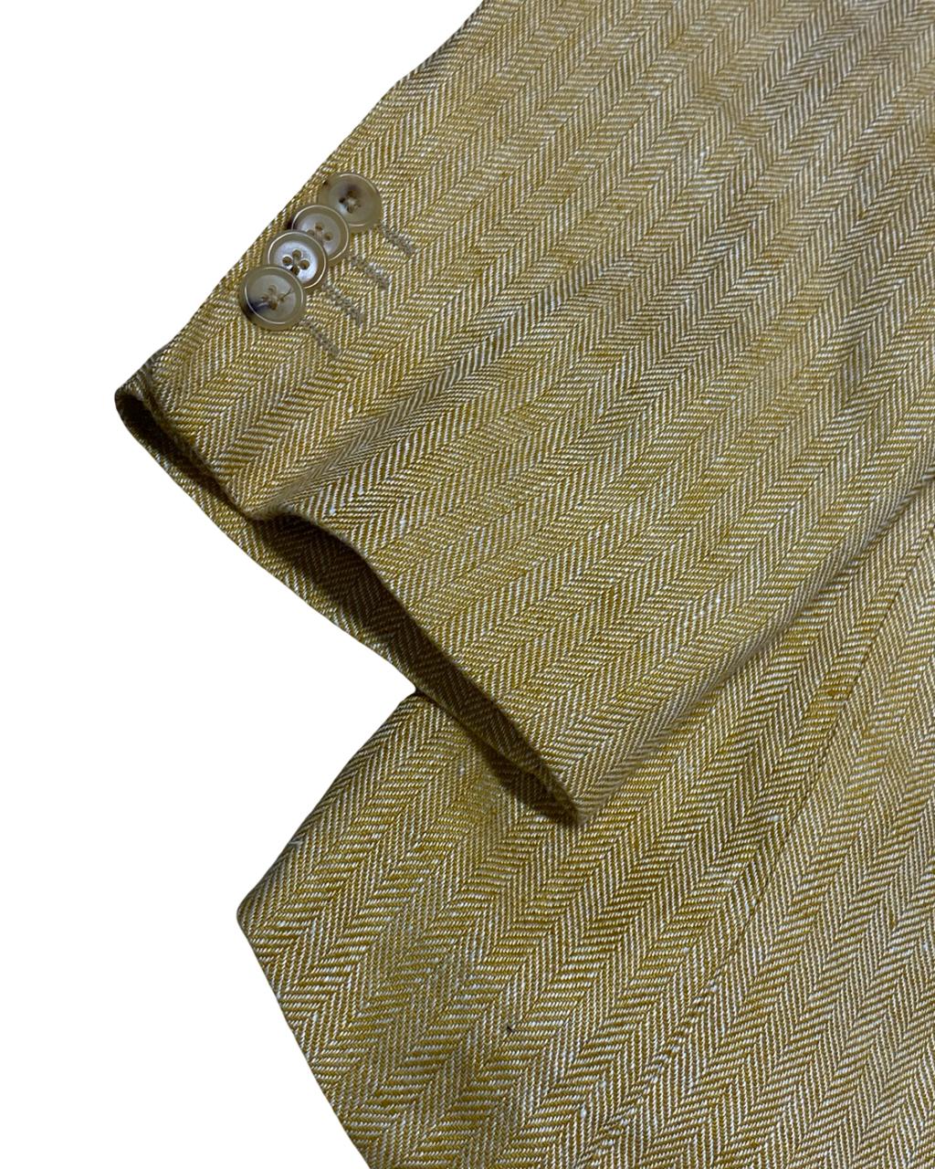 Anson’s Beige Herringbone Linen Blazer | Medium | Chest 22.5”