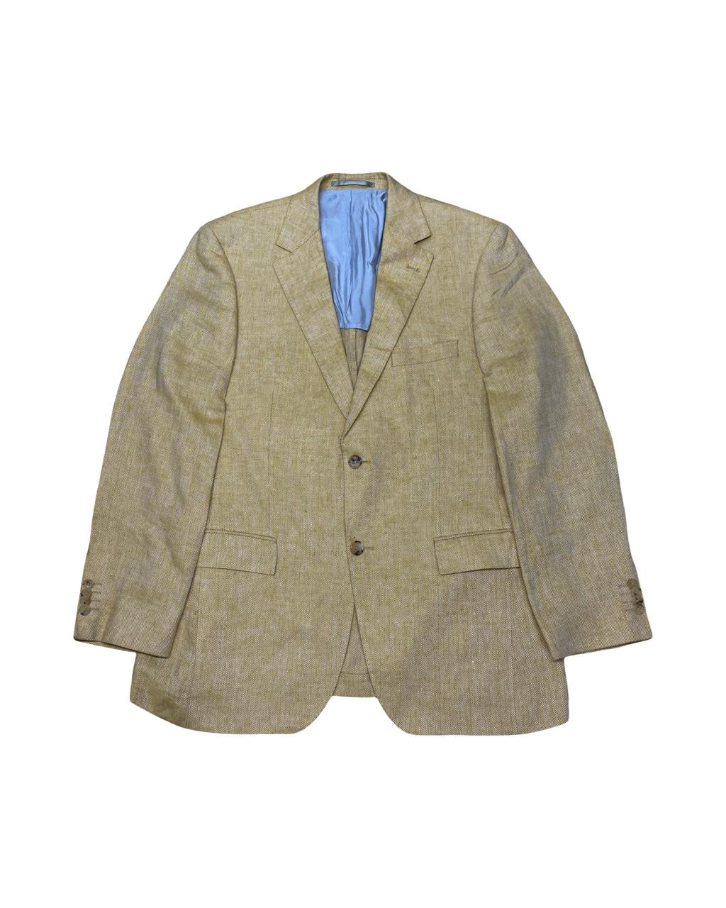 Anson’s Beige Herringbone Linen Blazer | Medium | Chest 22.5”