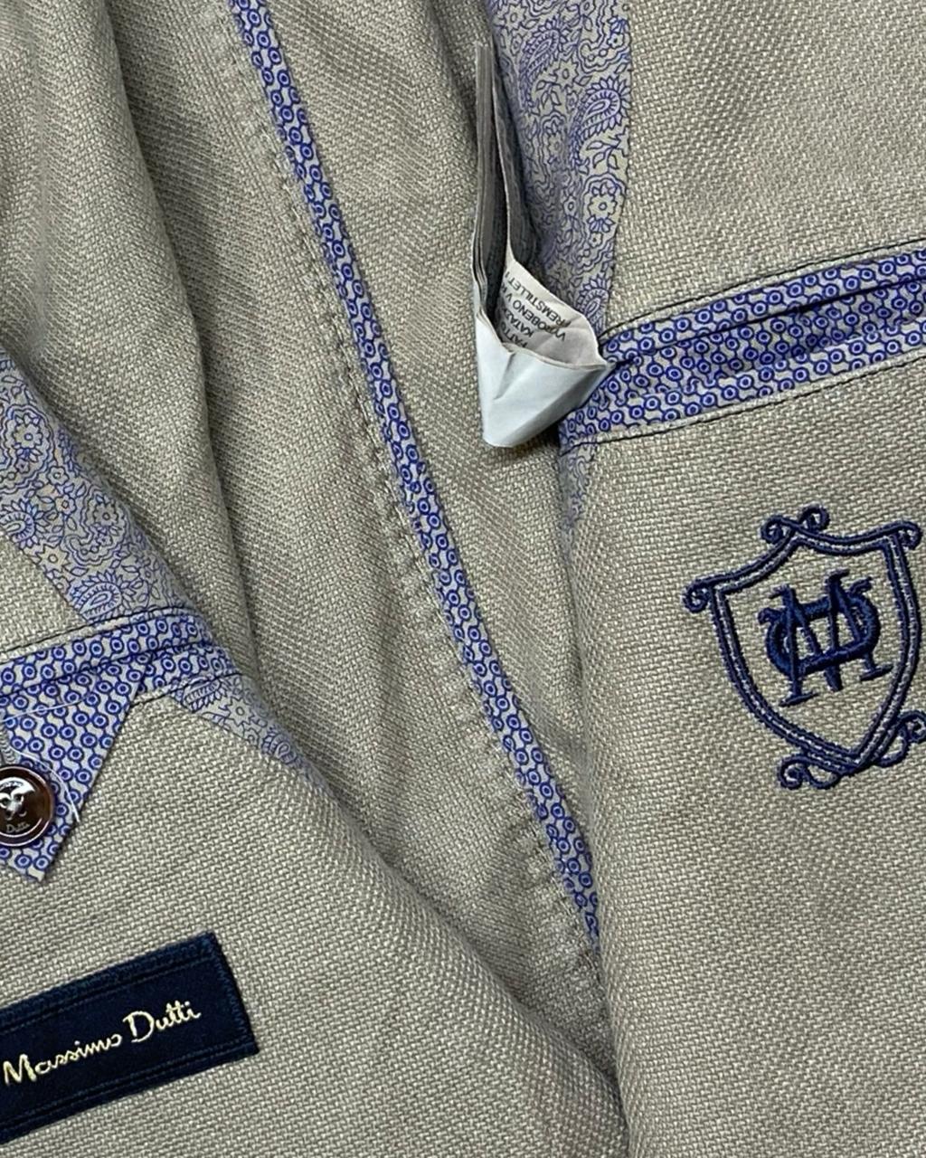 Massimo Dutti Light Olive Green Linen Blazer | Medium | Chest 22”