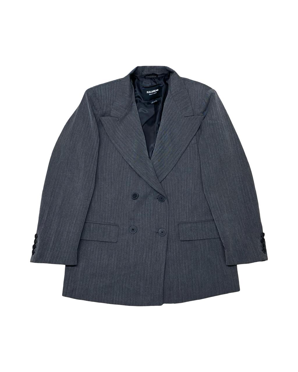 Pull & Bear Black Label Double-Breasted Blazer | Large | Chest 23”