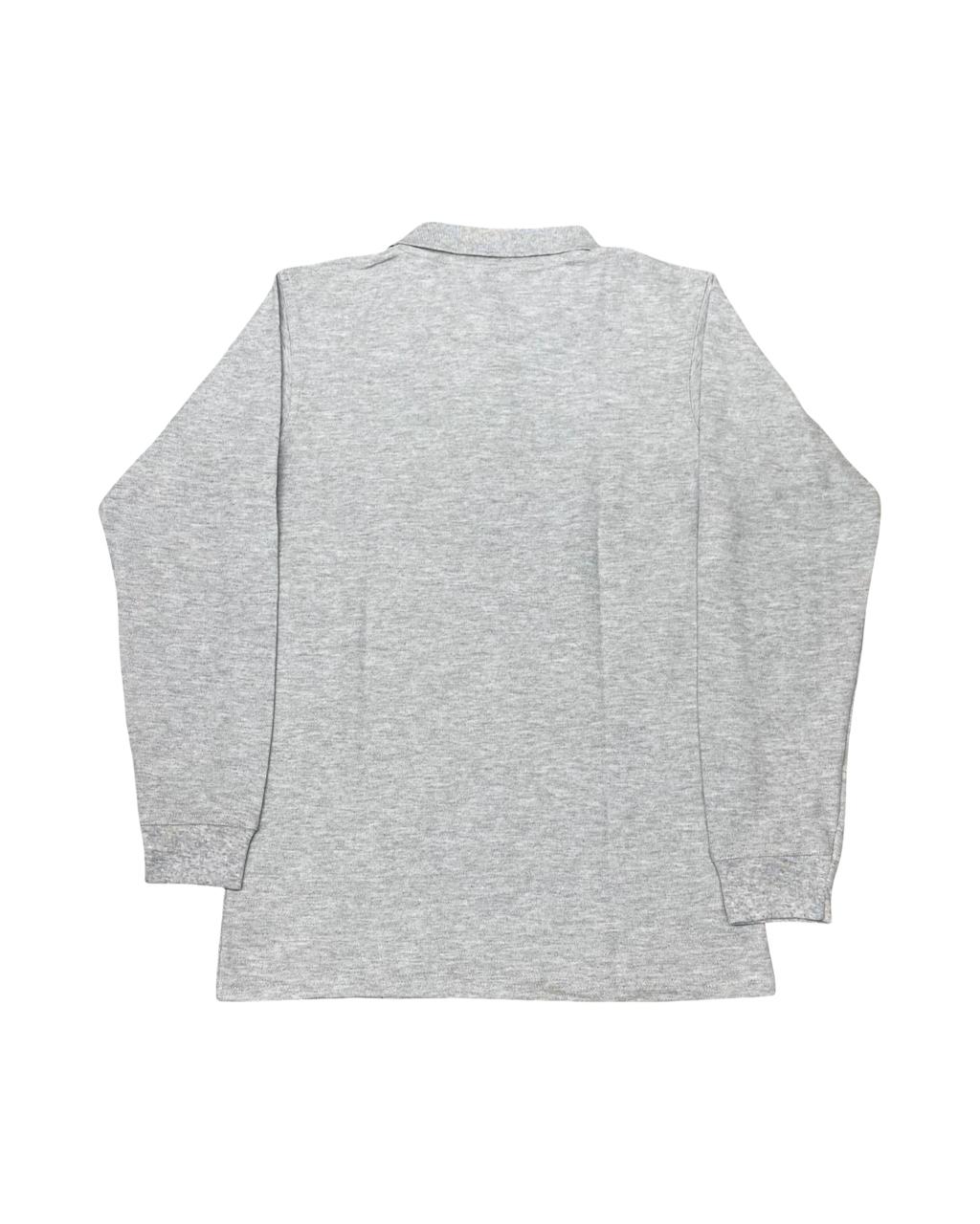 A+ Grey Long Sleeve Polo Shirt | Small | Chest 18”