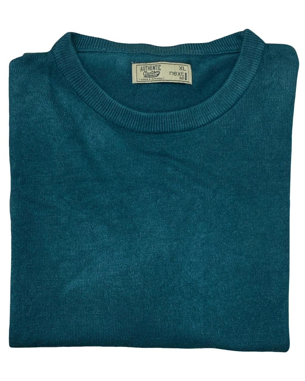 Next Teal Knit Crew Neck Sweater | Large | Chest 23”