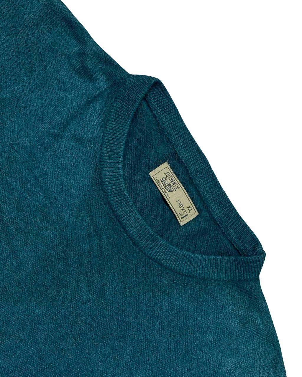Next Teal Knit Crew Neck Sweater | Large | Chest 23”