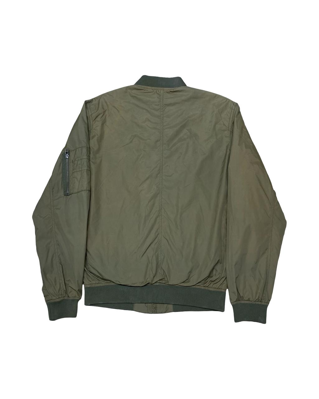H&M Green Bomber Jacket | Medium | Chest 20.5”
