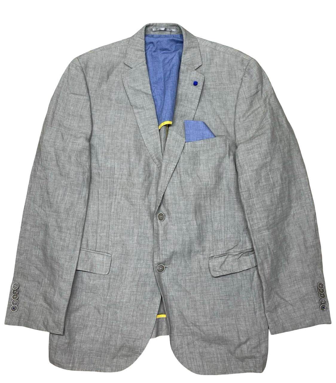 Angelo Litrico Grey Linen-Blend Blazer | Medium | Chest 22”