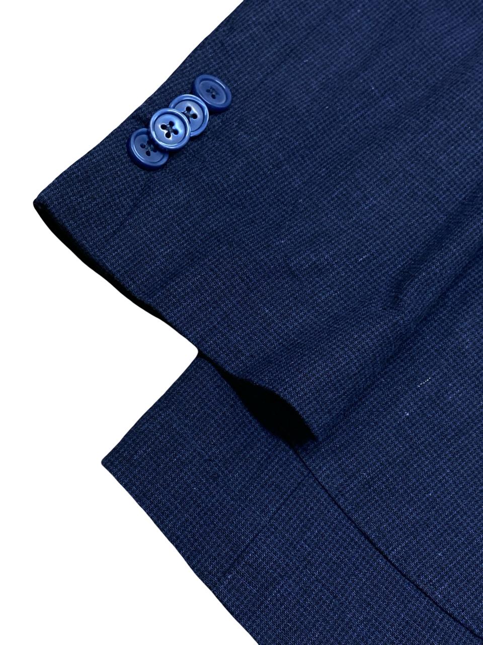 OVS Navy Linen-Blend Blazer | Medium | Chest 22”