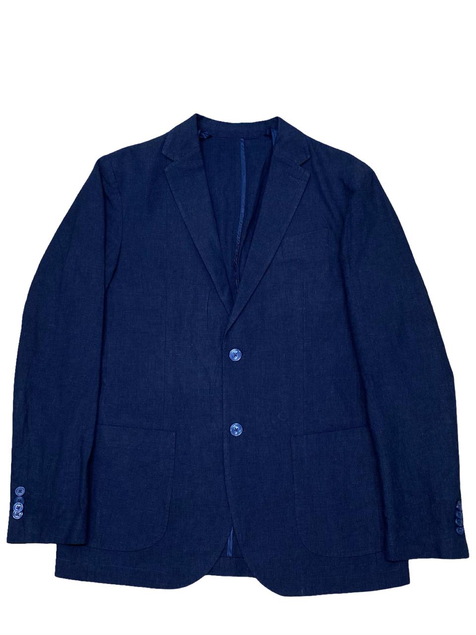 OVS Navy Linen-Blend Blazer | Medium | Chest 22”