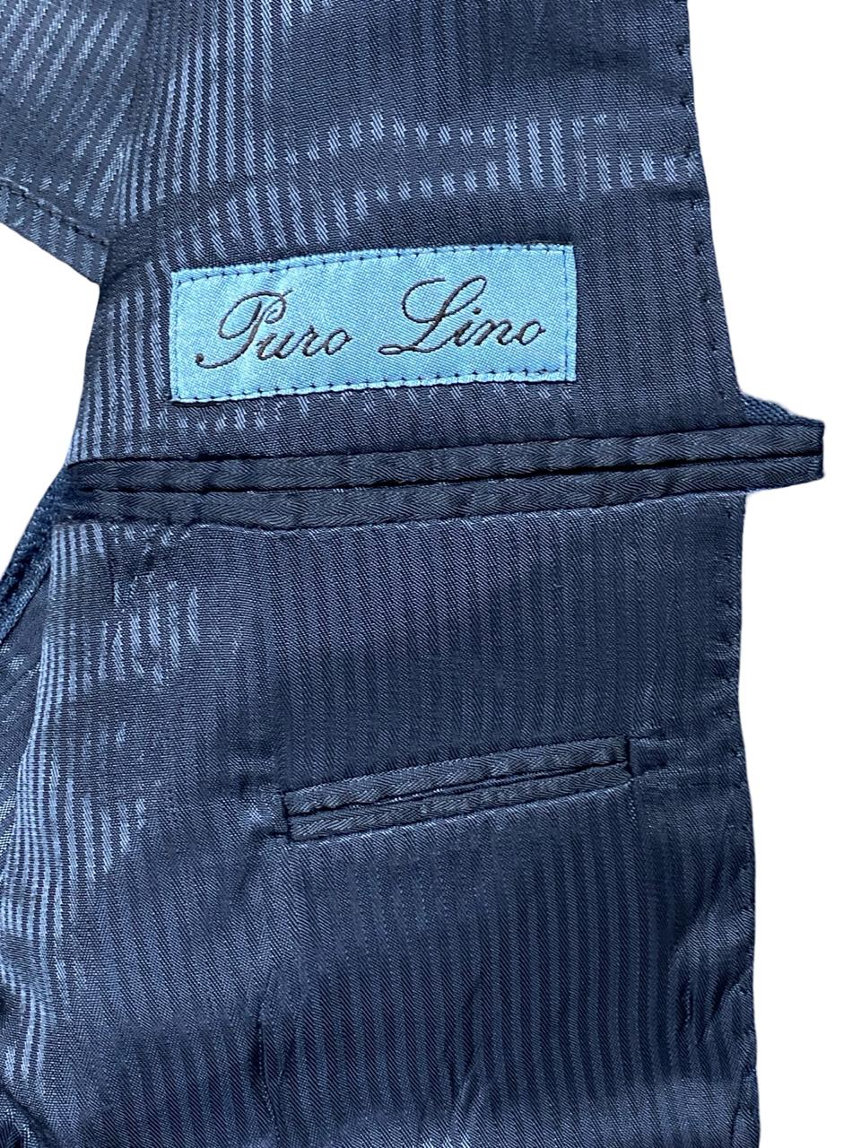 Piazza Roma Puro Lino Navy Linen Blazer | Small | Chest 19.5”