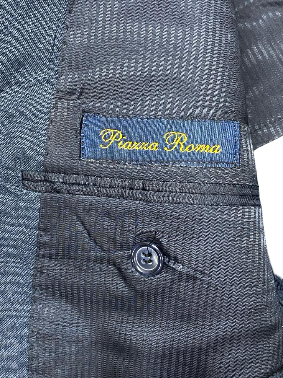 Piazza Roma Puro Lino Navy Linen Blazer | Small | Chest 19.5”